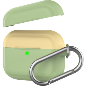 Двухцветный силиконовый чехол AhaStyle для Apple AirPods Pro Зеленый с желтым (AHA-0P400-GGY)