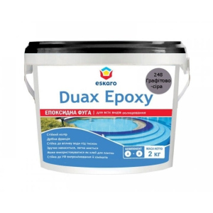 Двухкомпонентная эпоксидная затирка Eskaro Duax Epoxy графитово-серый 2 кг арт - 44020 рейтинг