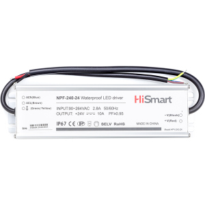 Блок питания HiSmart 24V 13.3A 320W PFC IP67 (NPF-320-24) рейтинг