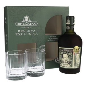 Ром Diplomatico Reserva Exclusiva 0.7 л 40% + 2 склянки (2134449344499) в Івано-Франківську