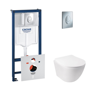 Набор инсталляция 4 в 1 Grohe Rapid SL 38721001 + унитаз с сиденьем Qtap Jay QT07335176W лучшая модель в Ивано-Франковске