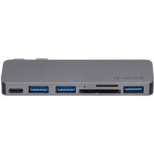 USB-хаб адаптер Ailink Aluminium USB-C SD Hub Card Reader Multi Port 6 в 1 Space Grey (AI-DC6_sg) в Ивано-Франковске