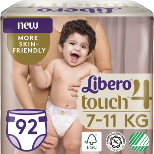 Підгузки Libero Touch 4 7-11 кг одноразові 92 шт (7322541301747) краща модель в Івано-Франківську