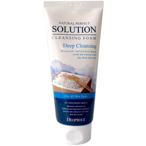 Пінка-скраб для глибокого очищення пор Deoproce Natural Perfect Solution Cleansing Foam Deep Cleansing Rice з рисовою пудрою, висівками та 6-ма рослинними екстрактами 170 г (8809567922297) краща модель в Івано-Франківську