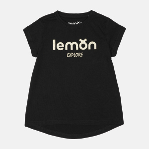 Футболка Lemon Back To School Girl ZL1143205BSG 128 см Чорна (5907476183143) ТОП в Івано-Франківську