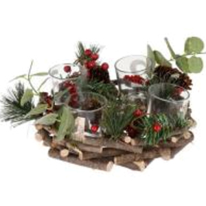 Подсвечник Christmas Decoration для 4 свечей, 22 х 22 х 8 см (YZB004040) лучшая модель в Ивано-Франковске