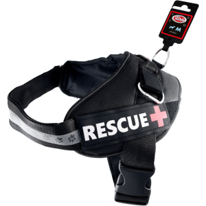 Шлея усиленная Pet Nova Rescue+ M 55-65 см Чёрная (HA-RESCUE-BL-M) (5903031442168) ТОП в Ивано-Франковске