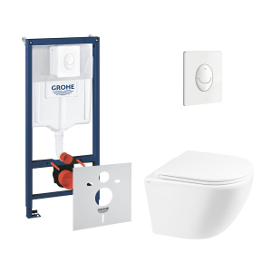 Набор инсталляция 4 в 1 Grohe Rapid SL 38722001 + унитаз с сиденьем Qtap Robin QT1333046ERW лучшая модель в Ивано-Франковске