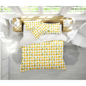 Підковдра MirSon Бязь 17-0531 Striped Lemon 160 x 220 см (2200003678482) ТОП в Івано-Франківську