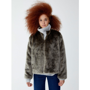 Полушубок Pull & Bear XAZ217599MQPB M Серый с черным (DD8000004447759) ТОП в Ивано-Франковске