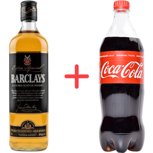 Віскі Barclays Blended 0.7 л 40%+ Безалкогольний напій Coca-Cola 1 л (5010852000900) в Івано-Франківську