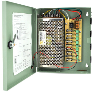 Импульсный блок питания Voltronic 12V-10A/9CH в боксе с замком перфорированный, 9-ти канальный лучшая модель в Ивано-Франковске