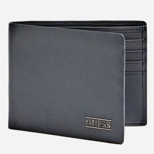 Гаманець чоловічий шкіряний Guess New Boston Flat Billfold SM2511LEA27-BLU Темно-синій (8000702444257)