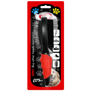 Щітка двостороння Pet Nova для розчісування вовни у собак 22 см (GRO-5IN1-2BRUSH-M) краща модель в Івано-Франківську