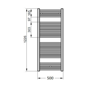 Полотенцесушитель Zehnder Virando 1226 x 500 мм белый с проводом (AB-120-050-9016-NEX-SC)