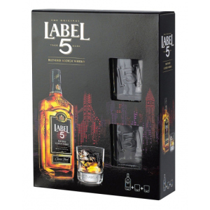 Віскі Label 5 Classic Black 0.7 л 40% з 2-ма келихами в подарунковій упаковці (3147699106327) в Івано-Франківську