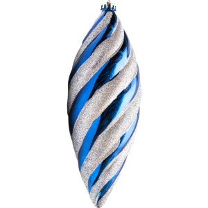 Ялинкова іграшка Devilon Бурулька 30 см Синя, сріблястий, глянець, гліттер, пластик (891572) (5102682891572) ТОП в Івано-Франківську