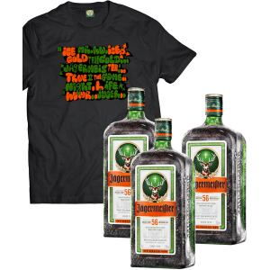 Лікер Jagermeister 0.7 л 35% 3 пляшки (+ексклюзивна футболка) (DESIGN1) p.S (4067700013018_R_S) ТОП в Івано-Франківську