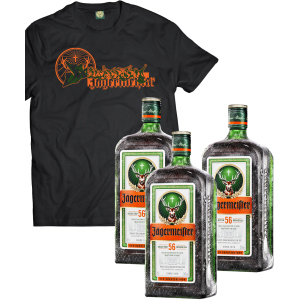 Ликер Jagermeister 0.7 л 35% 3 бутылки (+эксклюзивная футболка)(DESIGN2) p.M (4067700013018_Y_M)