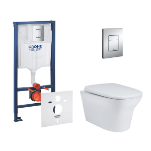 хороша модель Набір інсталяція 4 в 1 Grohe Rapid SL 38772001 + унітаз з сидінням Qtap Gemini QT25332614EW