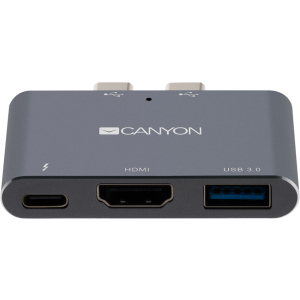 Мультипортовая док-станция Canyon 3-в-1 USB Type C (CNS-TDS01DG) ТОП в Ивано-Франковске