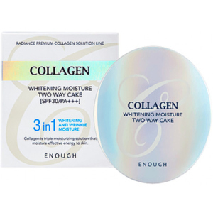 Пудра для лица Enough Collagen 3 in 1 Two Way Cake с коллагеном со сменным блоком 21 тон 13 г + 13 г (8809480652103)