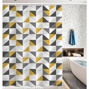 Шторка для ванной Yellow gray triangles 180х200 см (21188) лучшая модель в Ивано-Франковске