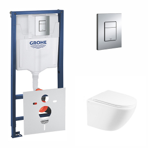 Набор инсталляция 4 в 1 Grohe Rapid SL 38772001 + унитаз с сиденьем Qtap Robin QT1333046ENRW ТОП в Ивано-Франковске