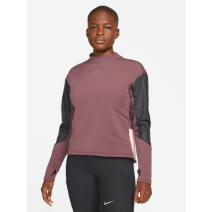 Спортивная кофта Nike W Nk Df Run Dvn Crew DD5263-646 M Темно-бордовая с черным (195238030247) в Ивано-Франковске