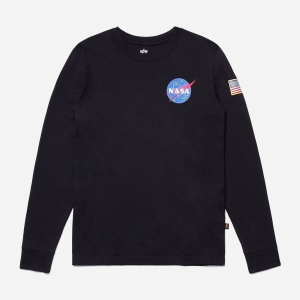 Чоловічий лонгслів Alpha Industries Space Shuttle Long Sleeve Tee UTS49002G1 XL Black (640631003393) краща модель в Івано-Франківську