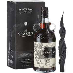 Ромовой напиток Kraken Black Spiced 0.7 л 40% + свеча (3784728478323) лучшая модель в Ивано-Франковске