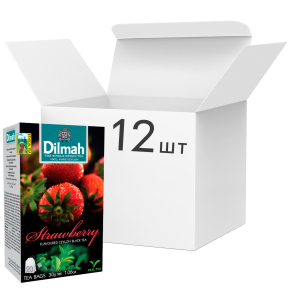 Упаковка чаю Dilmah чорного Полуниця 12 пачок по 20 пакетиків (19312631142225) ТОП в Івано-Франківську