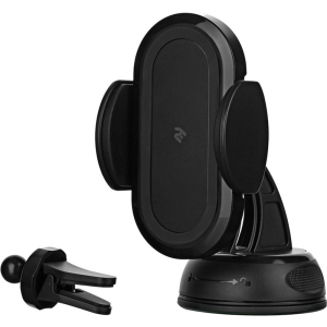 Автодержатель 2E Car Windsheild/Airvent Wireless Charger 10W Black (2E-WCQ01-07)