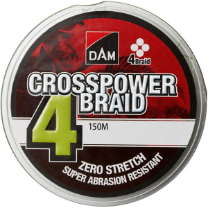 Шнур DAM Crosspower 4-Braid 150 м 0.10 мм 4.5 кг Зелений (66575) ТОП в Івано-Франківську