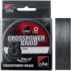 Шнур DAM Crosspower 8-Braid 300 м 0.10 мм 5.4 кг Темно-сірий (65847) краща модель в Івано-Франківську