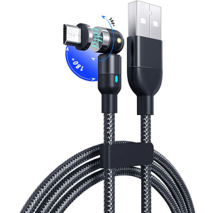 Магнітний кабель XoKo SC-390 Magneto 540° 3 в 1 Lightning - Micro USB - USB Type-C 1 м Black (SC-390MGNT-BK) краща модель в Івано-Франківську