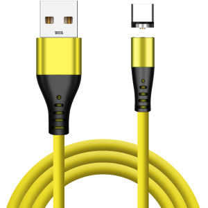 Магнітний кабель XoKo SC-400 Magneto Liquid Silicone 3 в 1 Lightning - Micro USB - Type-C 1 м Yellow (SC-400MGNT-YL) краща модель в Івано-Франківську