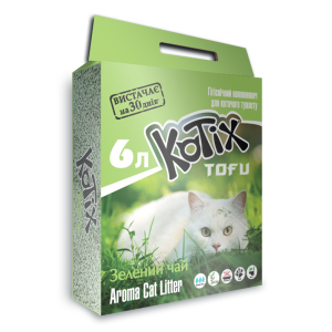 хорошая модель Наполнитель для кошачьего туалета Kotix Тофу Green tea Соевый комкующий 2.55 кг (6 л) (6972345440039)