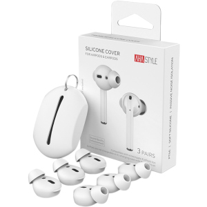 Вакуумні силіконові насадки AhaStyle для Apple AirPods та EarPods 3 малі пари Білі (AHA-01660-WHT) ТОП в Івано-Франківську