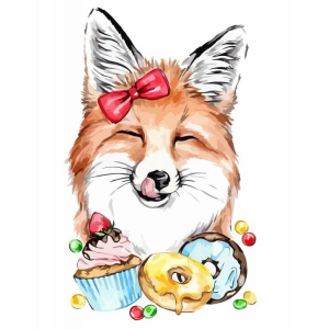 Набор для творчества Rosa Start акриловая живопись по номерам Cute Fox 35 х 45 см (4823098516439) в Ивано-Франковске