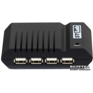 USB USB 2.0 4-х портовий Хаб з блоком живлення STLab (U-181 Black) в Ивано-Франковске