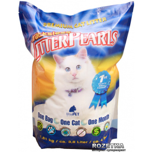 Наповнювач для котячого туалету Litter Pearls TrackLess Кварцовий поглинаючий 1.81 кг (3.8 л) (633843300381) ТОП в Івано-Франківську