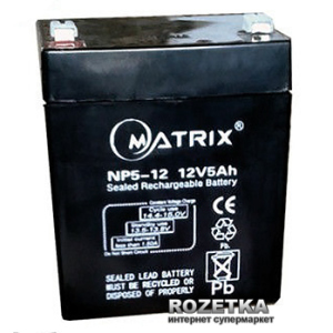Акумуляторна батарея Matrix 12V 5Ah (NP5-12) надежный