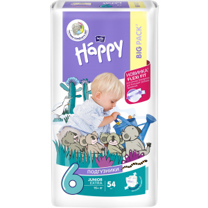 хороша модель Підгузки дитячі Bella Baby Happy Junior Extra 16+ кг 54 шт (5900516601157)