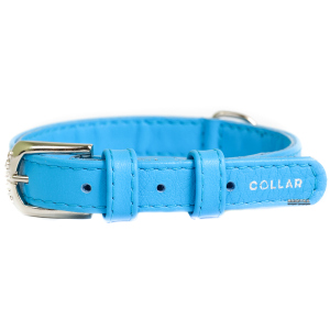 Ошейник для собак кожаный Collar WAUDOG Glamour с QR паспортом, без украшений, S, Ш 20 мм, Дл 30-39 см (32932) в Ивано-Франковске