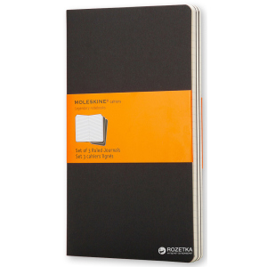 Блокнот Moleskine Cahier 13 х 21 см 80 страниц в линейку Черный 3 шт (9788883704956) лучшая модель в Ивано-Франковске