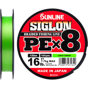 Шнур Sunline Siglon PE х8 150 м # 1.0/0.171 мм 7.7 кг Салатовый (16580965) в Ивано-Франковске