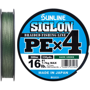 Шнур Sunline Siglon PE х4 300 м #1.0/0.171 мм 7.7 кг Темно-зеленый (16580946) в Ивано-Франковске