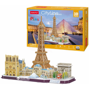 3D пазл CubicFun City Line Paris (MC254h) (6944588202545)