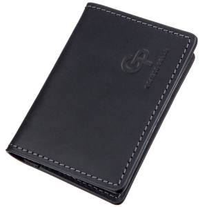 Шкіряна обкладинка на паспорт Grande Pelle leather-11203 Чорна ТОП в Івано-Франківську